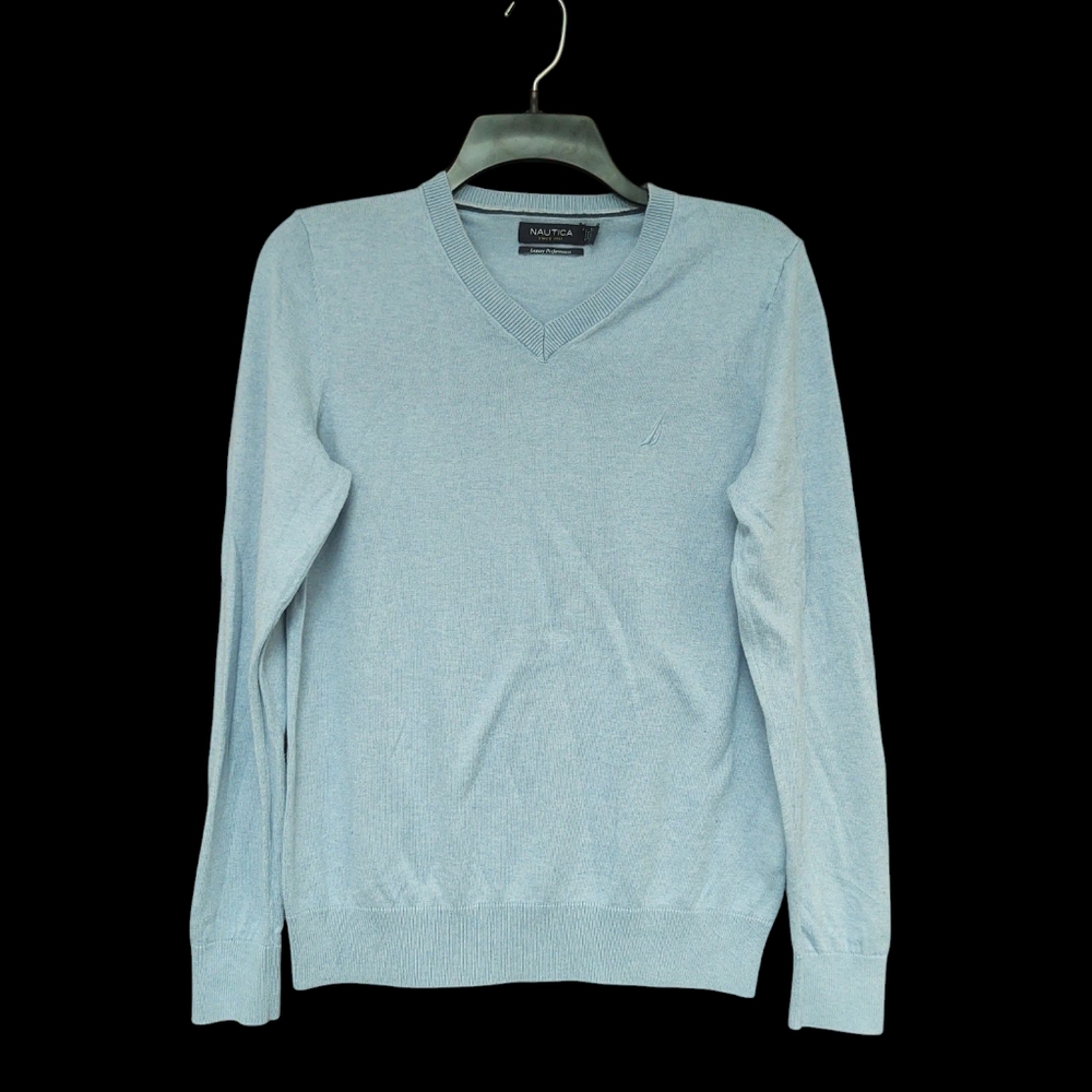 EUC Nautica Men's Light Blue V-Neck Sweater Size S